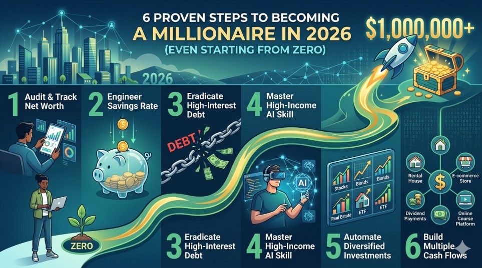 6 Proven Steps to Becoming a Millionaire in 2026 (Even Starting From Zero)
